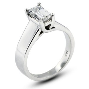 Emerald Cut Trellis Solitaire Ring