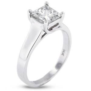 Princess Cut Trellis Solitaire Ring