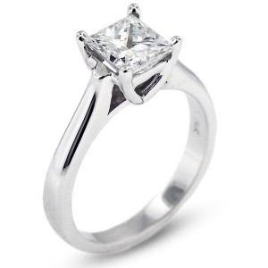 Square Radiant Cathedral Solitaire Ring